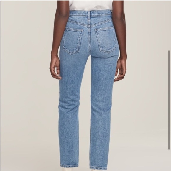 AGOLDE WILDER RIPPED KNEE RELAXED FIT STRETCH Classic Blue Jeans ICONIC 5 pocket - Picture 2 of 8